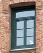 Double sash window, with true divided lites and transom